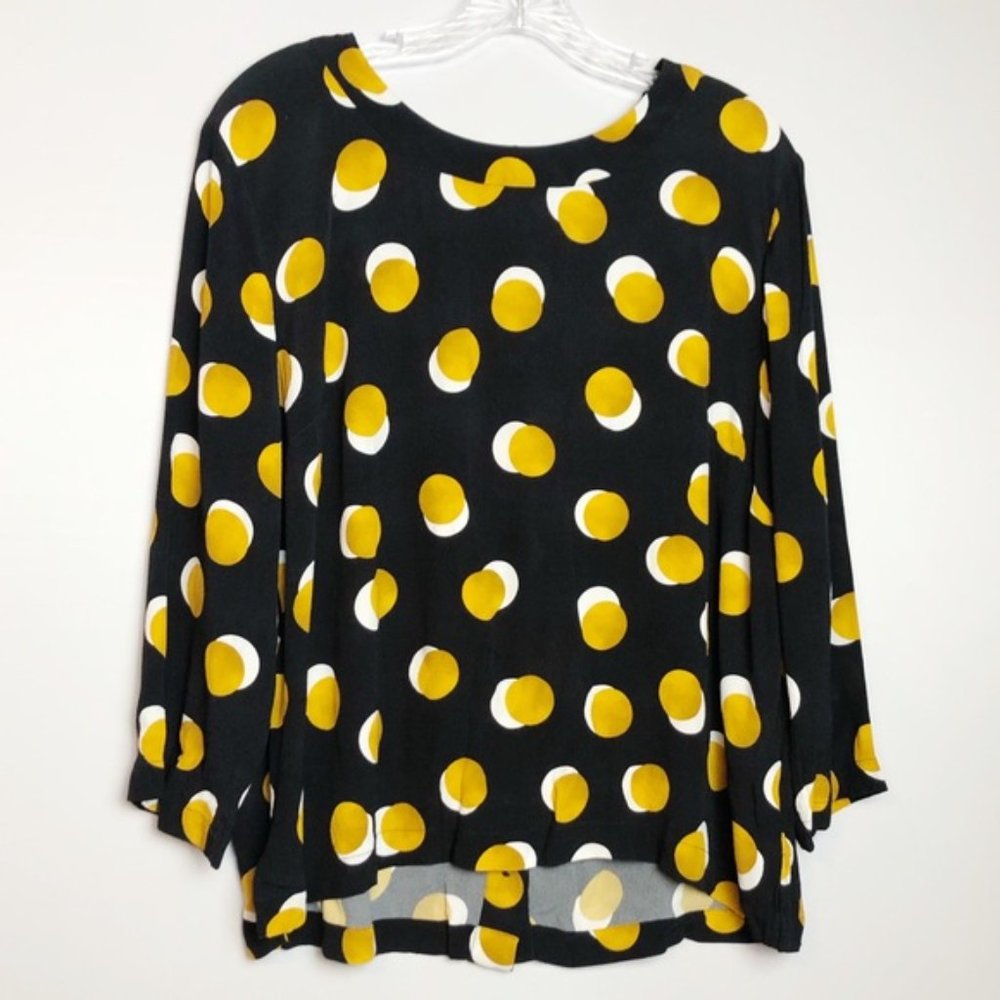 Kachel x Anthropologie Polka Dot Button Back Top Blouse Size 8